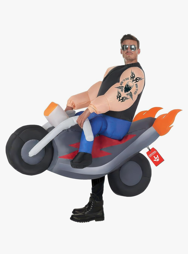 Morph Inflatable Biker Costume, Inflatable Motorcycle Costume, Blow Up Costumes for Adults