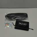 MZOO Luxury Sleep Mask for Back, Side Sleeper, Complete Light Blocking Sleeping Eye Mask Night Blindfold, 3D Zero Pressure & Spacious for Lash Extensions, Breathable Soft Eye Cover Flight Nap Travel (N-black (Silver Edge))