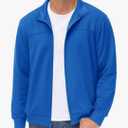 Men's Track Jackets Lightweight Full-Zip Casual Coat Workout Running Athletic Active Jacket With Pockets, M