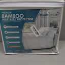 PlushDeluxe Premium Bamboo Mattress Protector  King Size, Waterproof, & Ultra Soft Breathable Noiseless Washable Bed Mattress Cover for Comfort & Protection - White