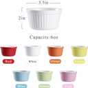 Ramekins 6oz Oven Safe,Creme Brulee Ramekin and Souffle Dishes,Porcelain Baking Bowls,Dipping Sauce Dish.Pudding Cups,Set of 6,Red