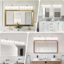 5 Light Bathroom Light Fixtures Brushed Nickel, Bathroom Vanity Light with Milky White Frosted Glass Shade, Vanity Lights for Mirror Bedroom Living Room E26 Base