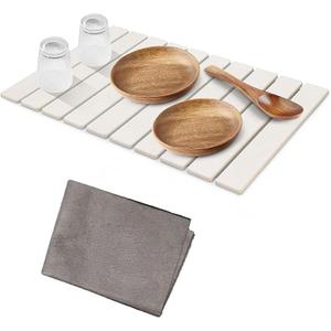 Stone Drying Mat for Kitchen Counter Foldable Dish Drain Mat Bathroom Multifunction Countertop Diatomite Absorbent Mat