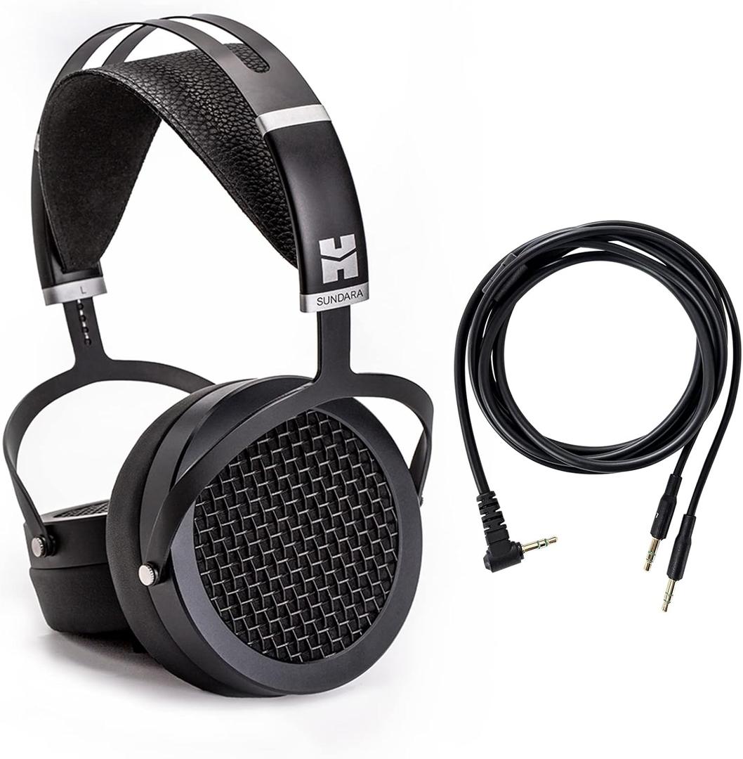 HIFIMAN SUNDARA Hi-Fi Headphone with 3.5mm Connectors, Planar Magnetic, Comfortable Fit with Updated Earpads-Black, 2020 Version