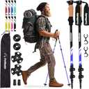 TrailBuddy Trekking Poles - Lightweight, Collapsible Hiking Poles for Snowshoe & Backpacking Gear - Pair of 2 Walking Sticks for Hiking, 7075 Aluminum with Cork Grip (Blue Lake)
