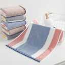 sense gnosis Yellow & Grey Striped Hand Towel Set of 2 Ultra Soft 100% Cotton Absorbent Decorative Hand Towels for Bathroom, 13" X 29"