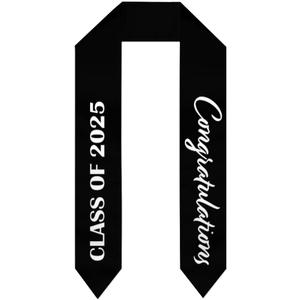 Class of 2025 Stole, Graduation Stole, Graduation Shawl Gifts for 2025 Graduation, Black