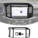 Linskip Dashboard Information Screen Covers Compatible with 2024 2025 2026+ Ford F150 & F150 Raptor, Dash Air Vent Trim for F150 Interior Accessories Carbon Fiber Black