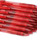 2 x deegtran Pens Bulk, 30 Pack No Bleed Red Ink Click Pens with Soft Grip, Wholesale Retractable Ballpoint Pens for Office School, Medium Point Smooth 1.0MM