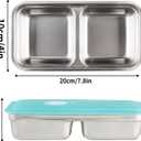 2 Pcs Reusable Double Compartment Stainless Steel Snack Containers With Lids Grab And Go Snack Containers For Travel And School