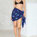 2 x LA LEELA Women's Halloween Pirate Sarong Wraps Beachwear Bikini One Size Pirate Skull Blue