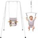 2 in 1 Baby Jumper & Swing, Foldable Stand, Toddler Swing Set for Indoor & Outdoor