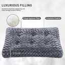 KSIIA Washable Dog Bed Deluxe Plush Dog Crate Beds Comfy Kennel Pad Anti-Slip Pet Sleeping Mat for Large, Jumbo, Medium, Small Dogs Breeds, 23" x 18", Dark Grey