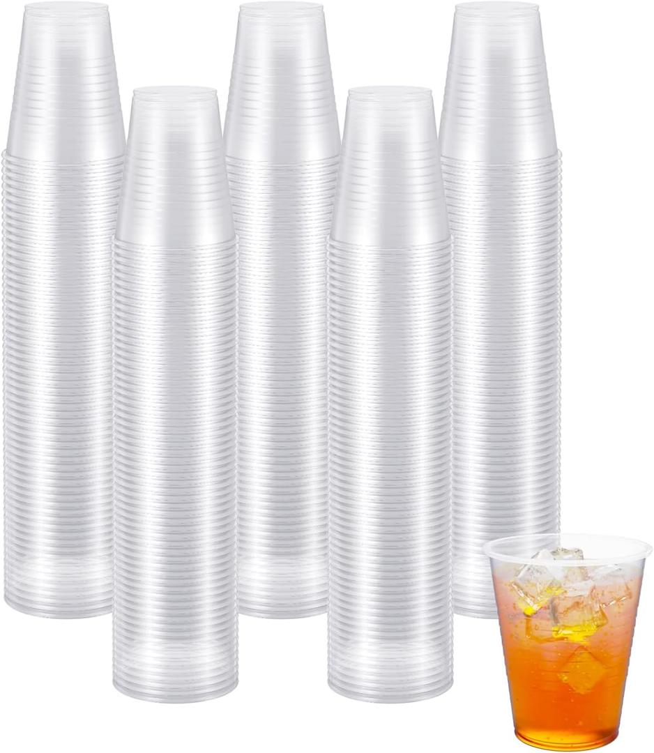 JOLLY CHEF 300 Pack 5 oz Clear Plastic Cups,5 Ounce Cold Party Disposable Cups for Party, Picnic, BBQ, Travel and Events