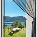 MAGZO Magnetic Screen Door, Fits Door Size 32'' x 80''(Mesh Size 34'' x 81''), Left Right Side Opening, Scratch-Proof Polyester, Dog Friendly, Keep Annoying Creatures Out, Allow Fresh Air Flow, Black