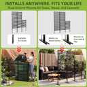 46.4" H X 47.3" W Metal Privacy Screen Outdoor - 10 Panels Freestanding Privacy Fence Panels with Stakes - Decorative Garden Air Conditioner Trash Can Pool Equipment for Backyard Patio