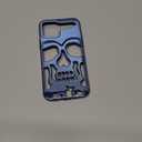 for iPhone 12 Phone Case for Men Women, Cool Skull Skeleton Funny Gothic Hollow Phone case for Apple 12 Cute Hollowed Plated Shockproof Cover for Boys Girls, Sierra Blue