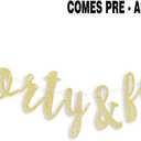 LINGTEER Forty & Foxy Gold Glitter Bunting Banner Cheers to 40th Happy Birthday Forty Years Old Funny Bday Party Decoration Gift Sign - NO DIY REQUIRED