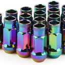 Muge Racing M12x1.5 Bulge Acorn Open End Wheel Nuts - 20 PCS, 12mmx1.5, Neo Lug Nuts Set with 1 Key for Toyota, Honda, Ford, Chevrolet, Mitsubishi, Mazda, KIA, Hyundai, Buick