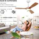 Ceiling Fans with Lights, 42 Inch Ceiling Fan with Remote/APP Control,3CCT Dimmable Light,Noiseless Reversible DC Motor,3 Solid Wood Blades,Indoor/Outdoor Ceiling Fans for Bedroom,Farmhouse,Patio