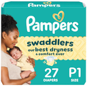 Pampers Baby Diapers  Swaddlers  Size P1, 27 Count, Ultra Absorbent Disposable Preemie Diaper