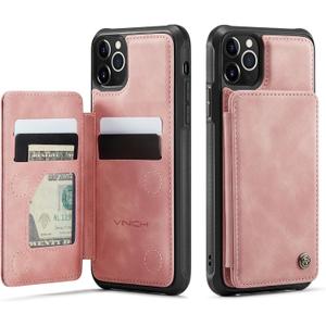 Vinich for iPhone 11 Pro Max Wallet Case with Card Holder, RFID Blocking Credit Slots Kickstand Shockproof Phone Cover for Women Men, Rose Pink Vinich for iPhone 11 Pro Max Wallet Case with Card Holder, RFID Blocking Credit Slots Kickstand Shockproof Phone Cover for Women Men, Rose Pink