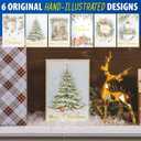 2 x 24 Christmas Cards Assortment, Festive Gold Foil Glitter Watercolor Bulk Xmas Cards with Envelopes & Messages - 6 Patterns, 4 3/4" x 7" for Friends, Family, Kids, Boys & Girls (multi)