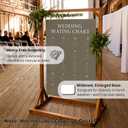 Wooden Welcome Sign Stand, Adjustable Sign Holder Stand, Heavy Duty Wood Easel w/ Poster Design Templates & Leather Straps for Wedding, Bridal Baby Shower, Birthday Party, 62" x 30" x 20"