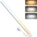 MYPLUS 24" Under Cabinet Lights, 5 Color Temps Under Counter Lights with Dimmable 630Lumens,98 LEDs,12W,Ultra Thin LED Light Bar Plug-in for Kitchen, Cabinet, Counter and Shelf
