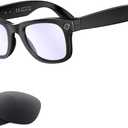 Camera Glasses AI Smart Glasses with Camera and Bluetooth 1080p Video Glasses Outdoor Video Recording Sunglasses 4K HD Outdoor AI Glasses for Men Women Driving Travel Hiking (Black)