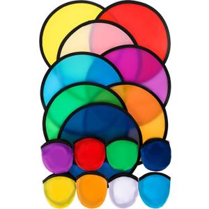 Foldable Flying Disc Fans Bulk with Bags 9.8 Inch Handheld Fly Cooling Fans Beach Flying Disc for Summer Outdoor Games Birthday Party Favors Halloween Christmas New Year (Mixed Color)
