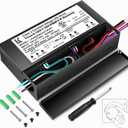 24V 100W Dimmable LED Driver, 5-in-1 Triac/ELV/MLV//0-10V/1-10V/PWM/V-R Dimming AC to DC Power Supply, IP67 Waterproof LED Transformer, UL Listed, Compatible with Lutron & Leviton Dimmer