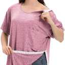 Unisex Post Shoulder Surgery Shirts for Men Rotator Cuff Chest Recovery Shirt Women Full Snap Access Dialysis Chemo Clothing (XX-Large, Red)