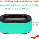 2 Packs 16-083-04 1608304S Air Filter Compatible with Kohler 7000 Series 19-26hp Engine Lawn Mower Air Filters, Replace 16-083-04-s 1688304