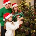 30pcs Velvet Christmas Ornaments Balls, 2.36 Inch Flocked Brown Shatterproof Baubles with Hanging Strings, Elegant Velvet Ball Ornaments for Xmas Tree, Holiday Party & Home Dcor (Brown)