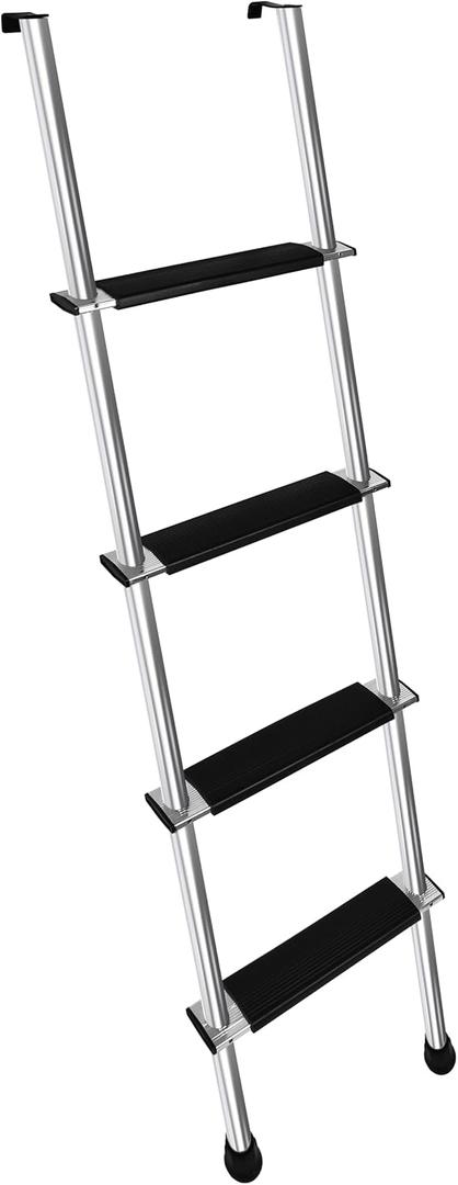 52" RV Bunk Ladder, 4 Step Integrated Aluminum Camper Bunk Bed Ladder with Anti-Slip Rubber Foot Pads, Sliver