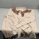 PNORATM Western Shirts for Men Cowboy Shirts Retro Print Long Sleeve Country Shirt Slim Fit Button Down Shirt Casual Work, Size M