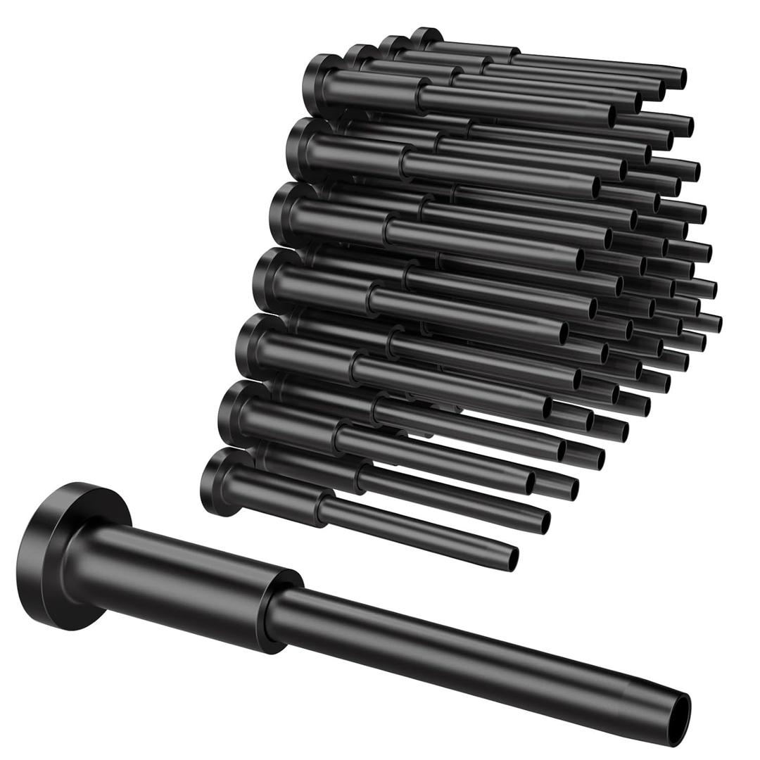 BLIKA 50 Pack 1/8" Black Stainless Steel Invisible Receiver and Swage Stud End for Cable Railing, Deck Stair Threaded End Fitting for Wood & Metal Post, Black Cable Railing Hardware