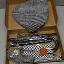 Old Lady Costume for Women, 100 Days of School Old Lady Costume for Girls Granny Costume Accessories with Gray Wig Wig Cap Glasses with Chains Necklace Handbag and Grandma Dress for Cosplay Outfits