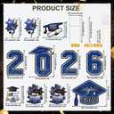 Large 11 PCS Graduation Yard Signs, Class of 2026 Congrats Grad Outdoor Lawn Yard Sign with Stakes, Graduate Yard Decorations for College High School Party, Black and Blue