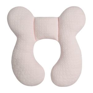 Upgraded Baby Head Support Pillow for Newborn Toddler, Soft Cotton Baby Travel Pillow for Car Seats and Strollers for Baby, Pink