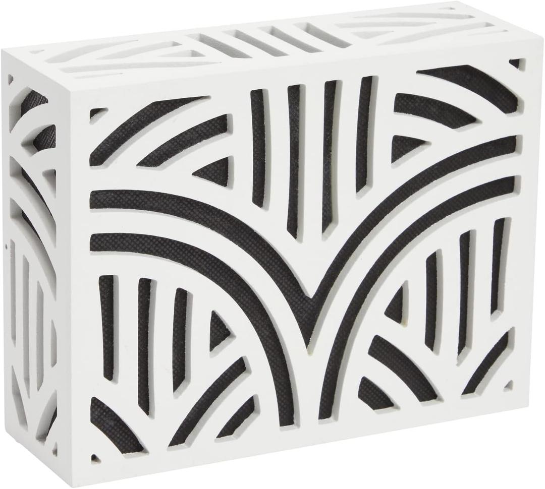 Okuna Outpost Wood Doorbell Chime Cover Box Only - Corinthian Style Pattern - Doorbell Cover Box Only - White (8 x 6 x 3 In)