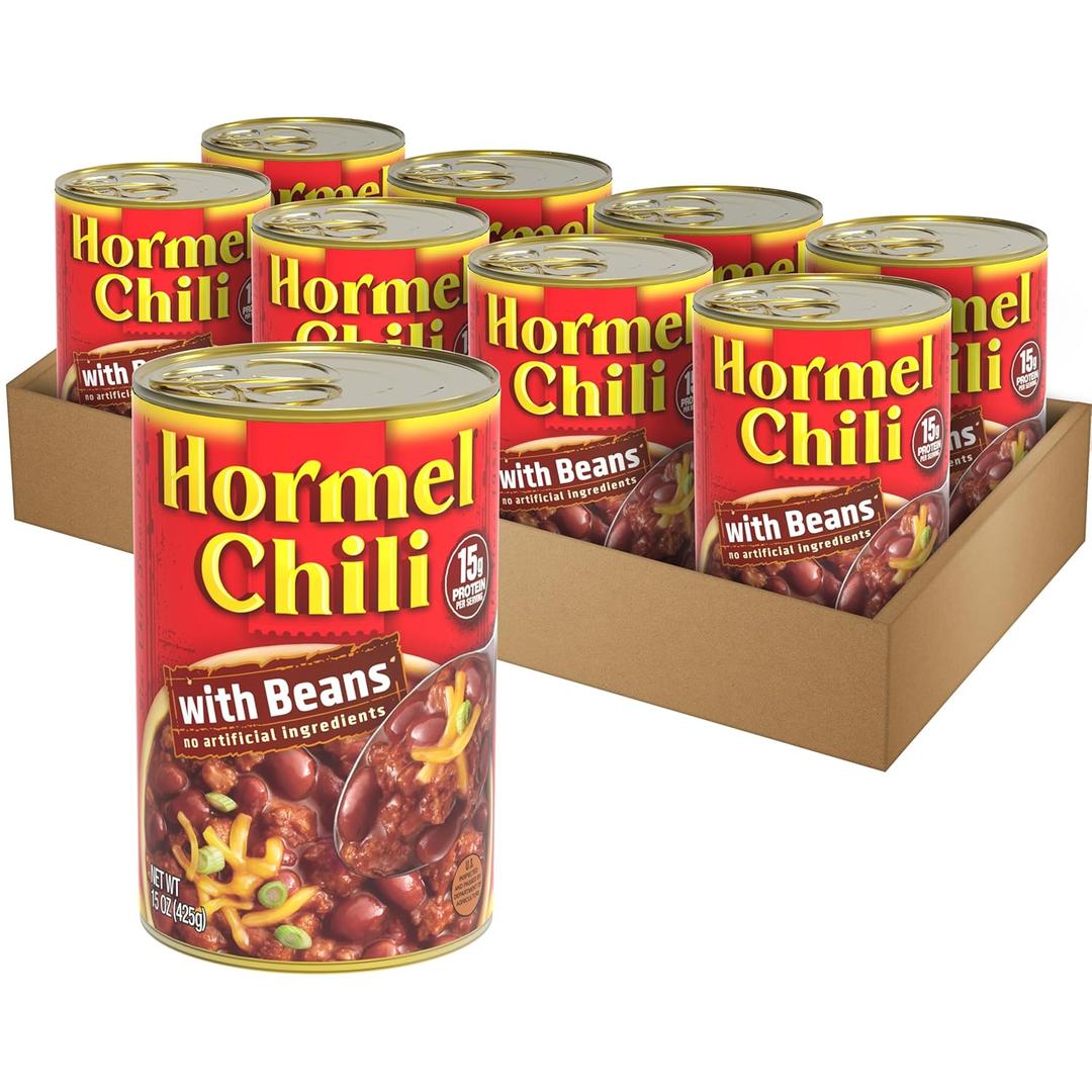 Hormel Chili With Beans 15 Oz (8 Pack) (EXP 02/11/29)