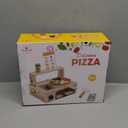 WOODMAM Wooden Pizza Toy - 48 PCS Montessori Pretend Play Food for Ages 3+, Educational Learning Toy Wooden Playset with Bake Oven, Christmas Birthday Gift for 3 4 5 6 Year Old