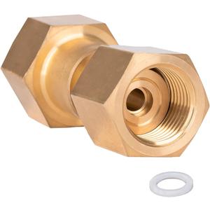CGA-320 to CGA-580 Adapter, Carbon Dioxide Bottom to Argon Nitrogen Regulator Flowmeter Thread Converter, CO2 to Argon Tank Adaptor Connect Fittings for Welding Gas Regulator Flow Meter
