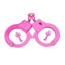 HUALIXUAN Metal Play Handcuffs, Hand Cuffs Police, Toy Handcuffs for Kids (Pink)