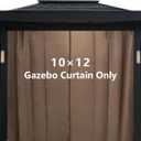 Gazebo Universal Replacement Privacy Curtain – 10' x 10' Gazebo Side Wall Outdoor Privacy Panel with Zipper (Brown, 10 * 12ft)
