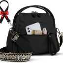 Nylon Crossbody Bags for Women, Lightweight Shoulder bag, Top Handle bag with 2 Adjustable Straps