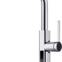Lefton Pull-Out Waterfall Kitchen Faucet with Temperature Display, Two Water Outlet Modes, Single Hole, Chrome, KF2209-1
