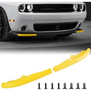 Front Bumper Lip Splitter Cover, for 2015-2023 Dodge Challenger, R/T GT SRT, 2PCS, Yellow